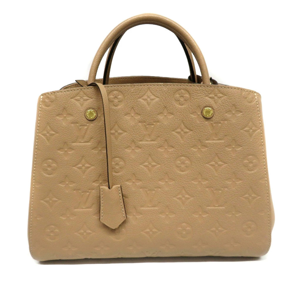 LOUIS VUITTON Montaigne Monogram Empreinte Leather Beige Dune Handbag